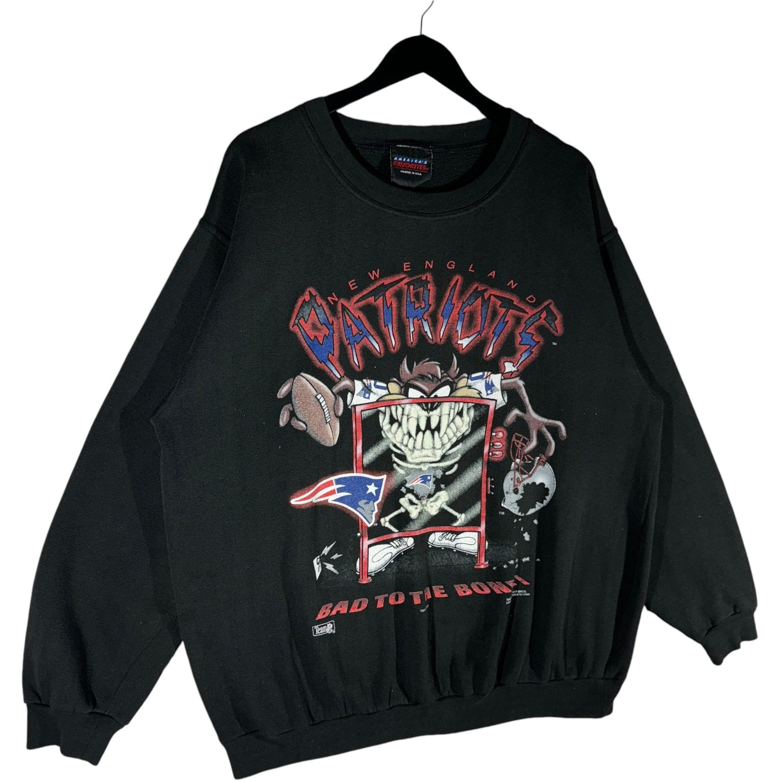 Vintage New England Patriots "Bad To The Bone" Taz Crewneck