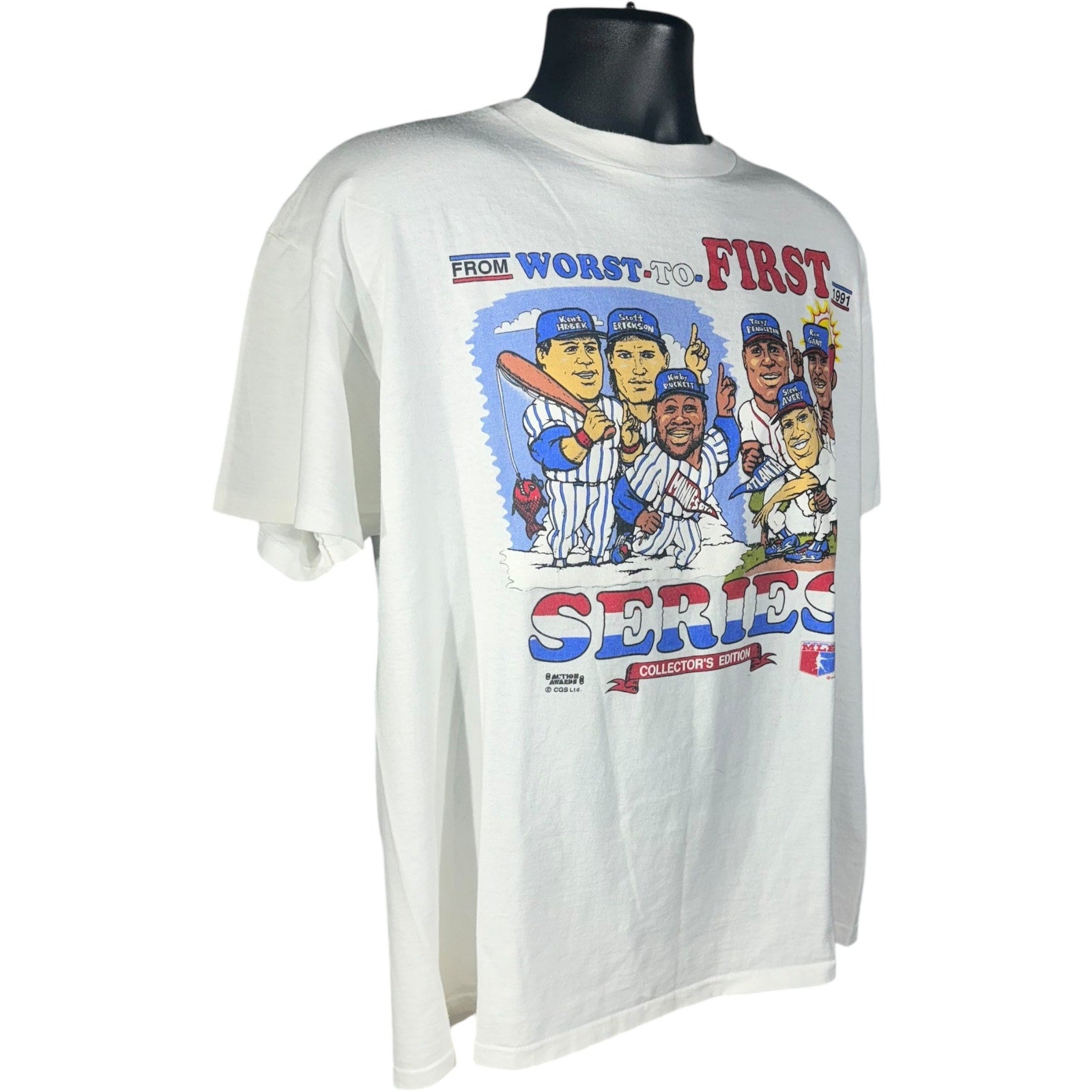 Vintage "Worst To First Series" Twins vs Braves Tee 1991