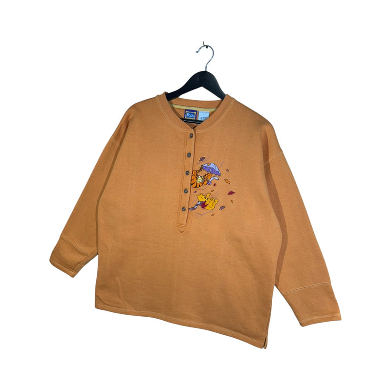 Vintage Disney Winnie the Pooh 1/2 Button-up Graphic Long Sleeve