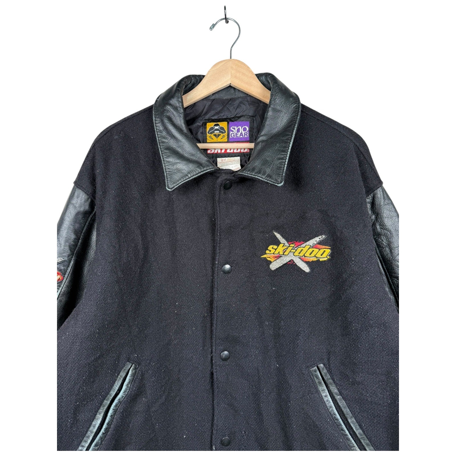 Vintage Ski-Doo BRP Sno Gear Leather Varsity Jacket