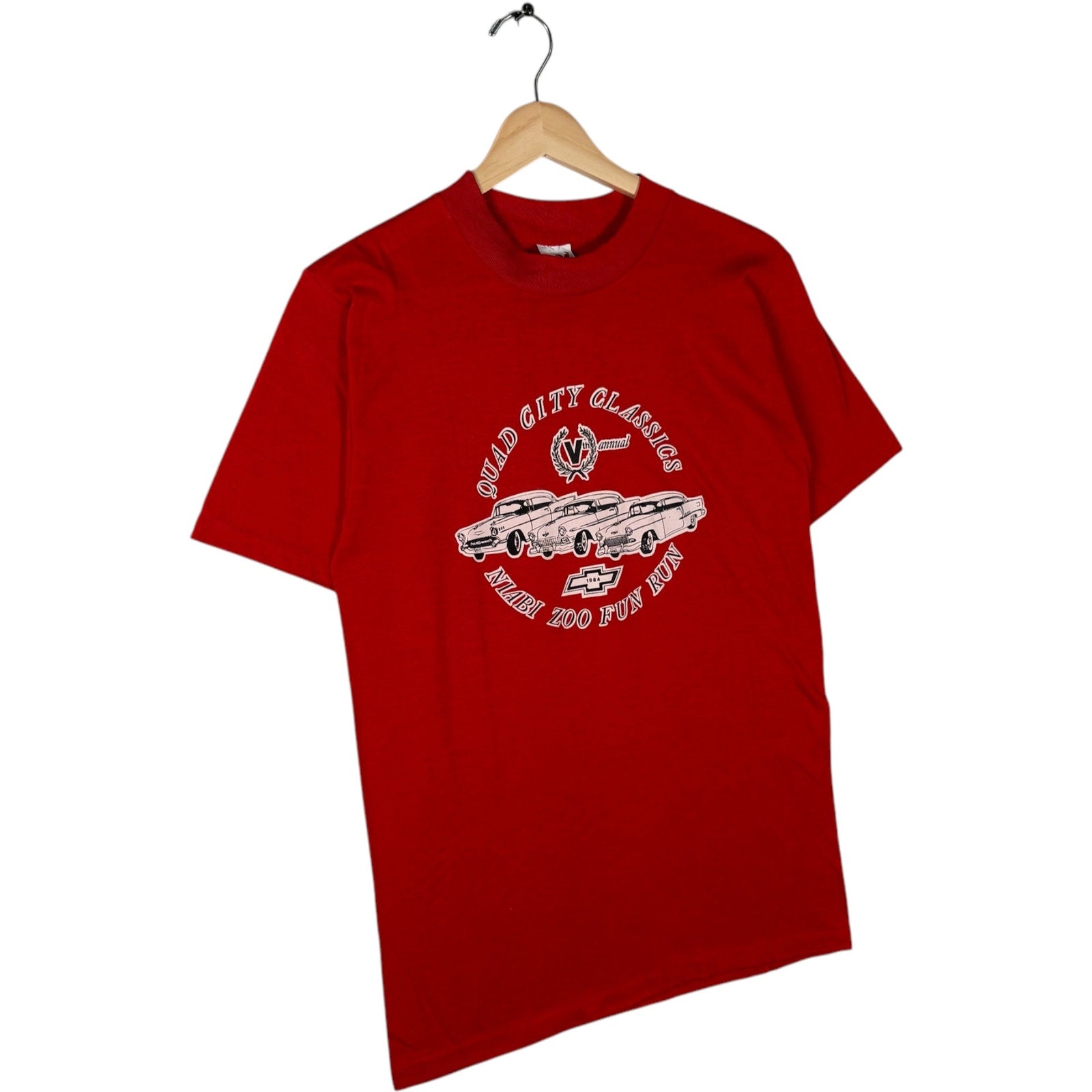 Vintage Quad City Classics Fun Run Cars Spellout Promo Tee