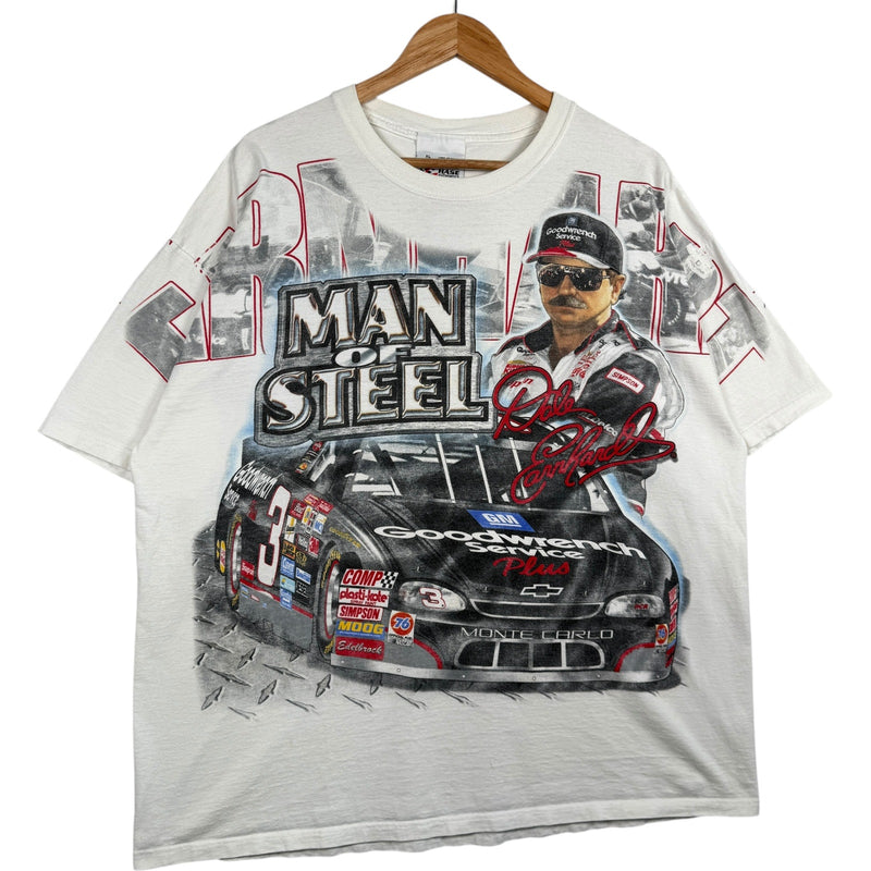 Vintage Dale Earnhardt Man Of Steel Goodwrench AOP NASCAR Tee