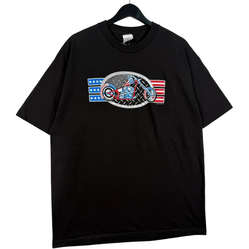 Vintage American Flag Motorcycle Biker Tee