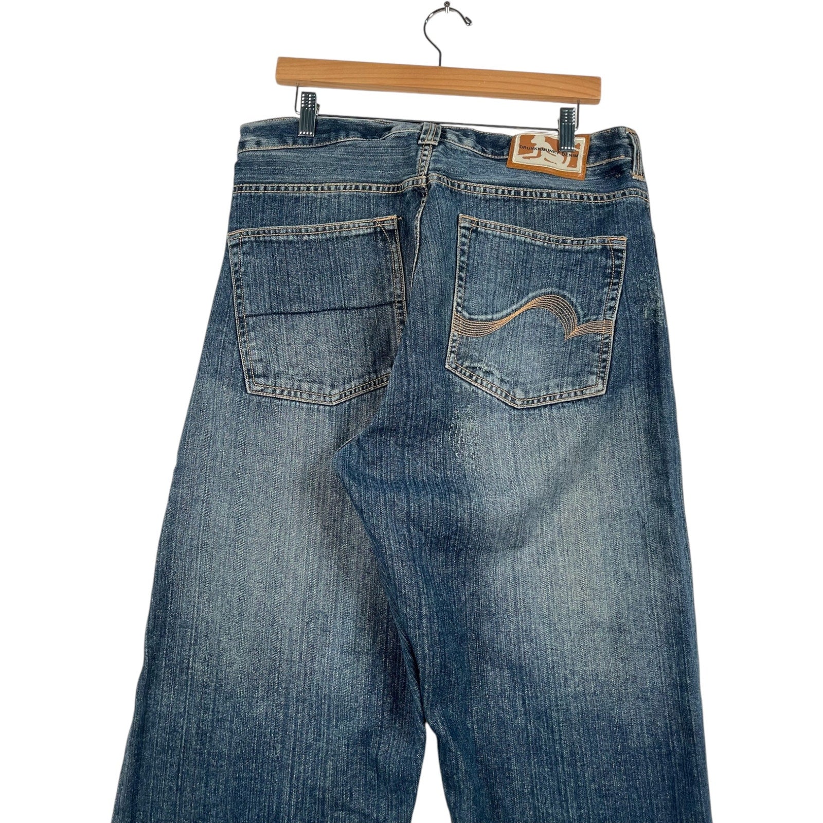 Vintage Drunknmunky Straight Leg Denim Jeans 38 x 34