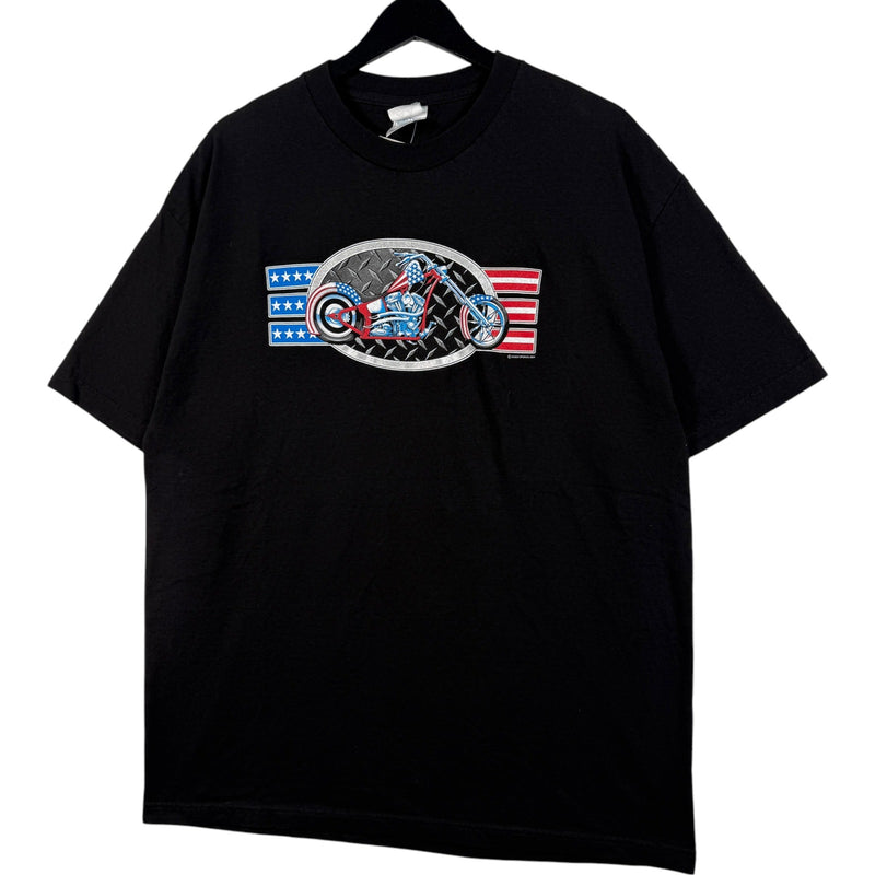 Vintage American Flag Motorcycle Biker Tee