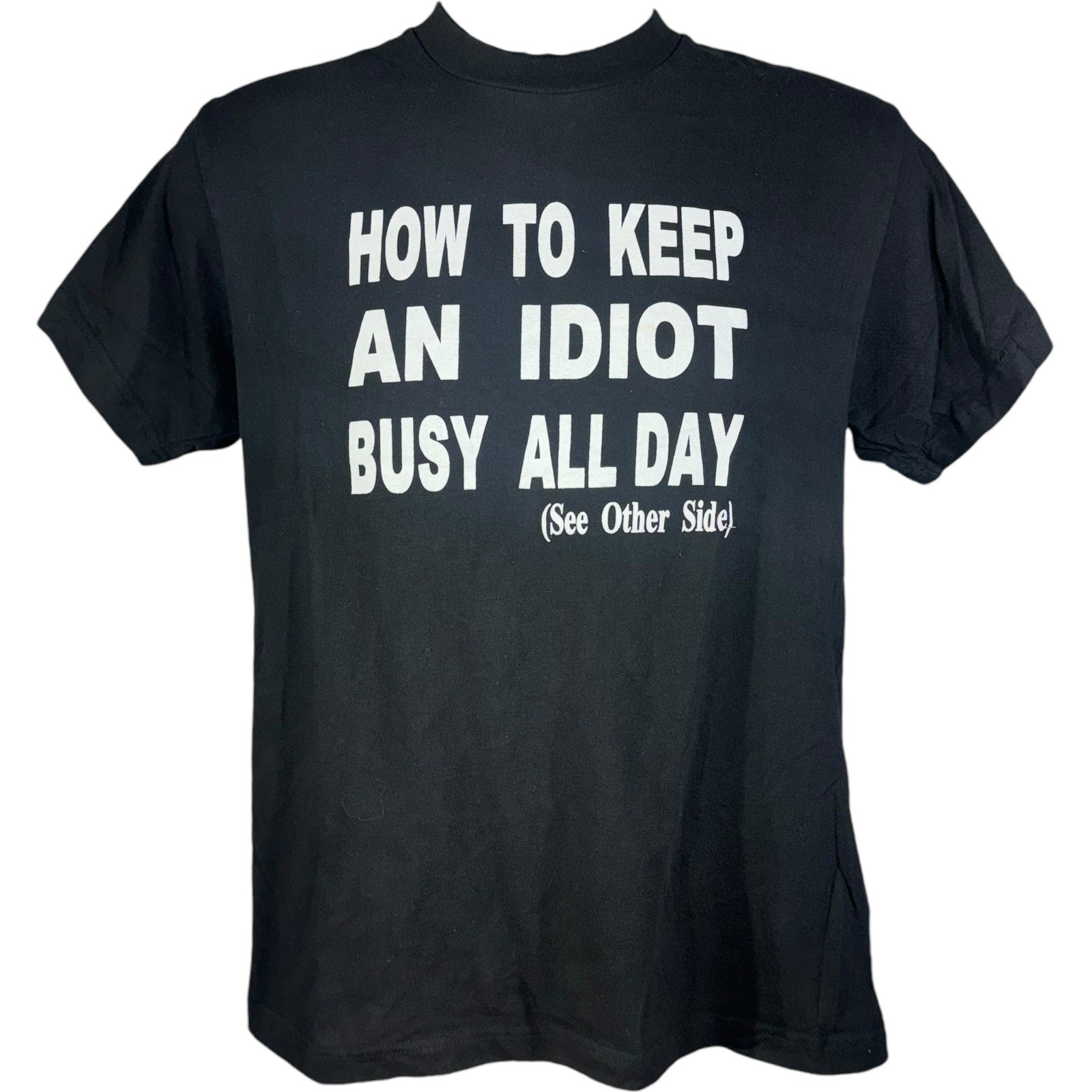 Vintage "How To Keep An Idiot Busy All Day" Humor Tee