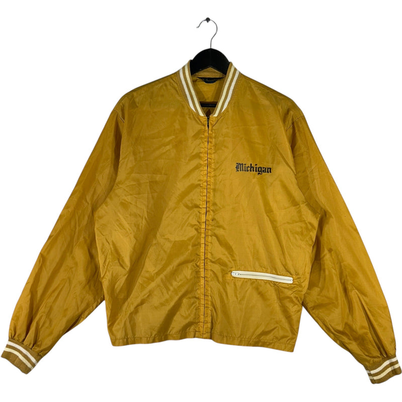 Vintage Champion University Of Michigan Satin Bomber Jacket