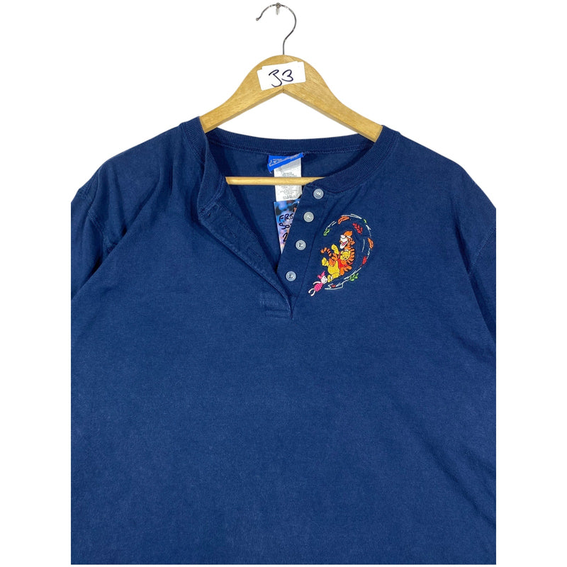 Vintage Disney Pooh Tigger Henley Long Sleeve