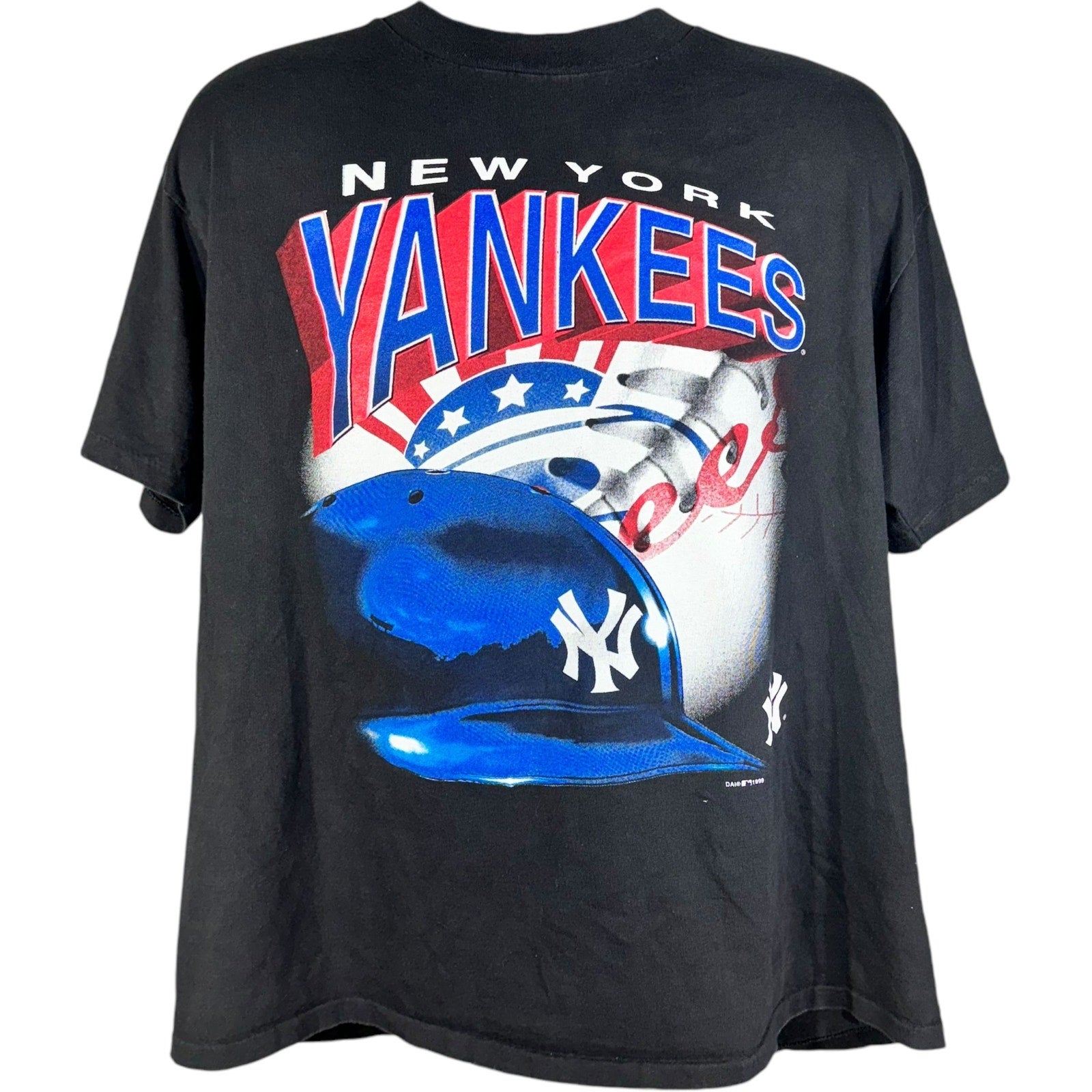 Vintage New York Yankees Helmet MLB Tee 1999