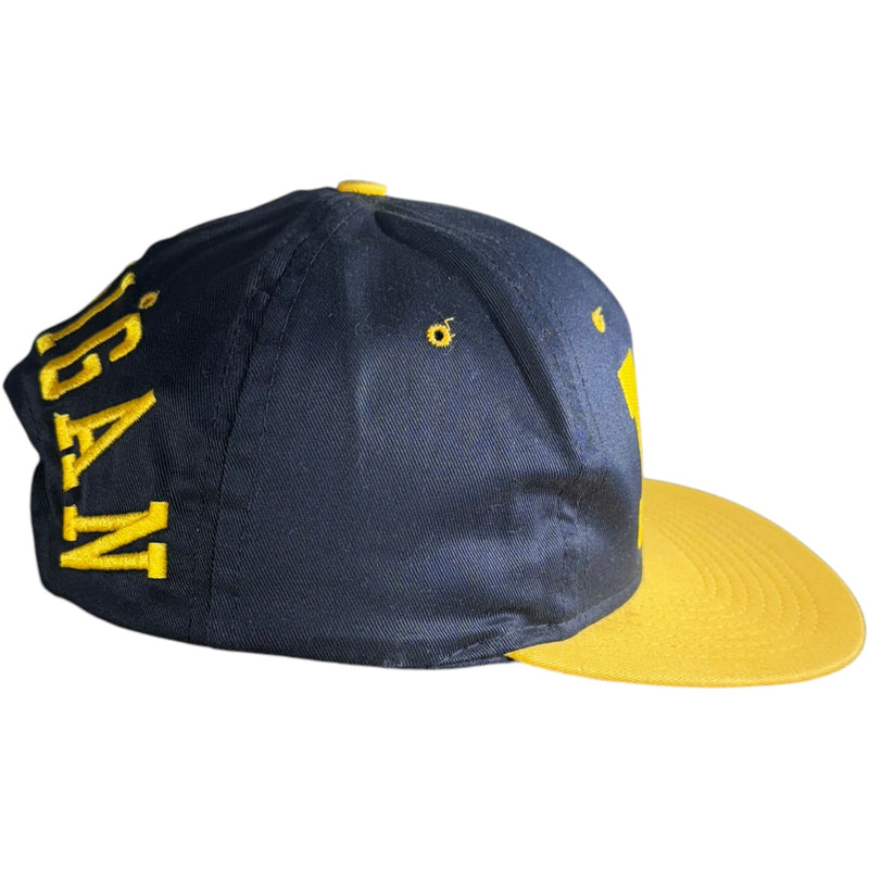 Vintage University of Michigan Spellout Logo Snapback Hat