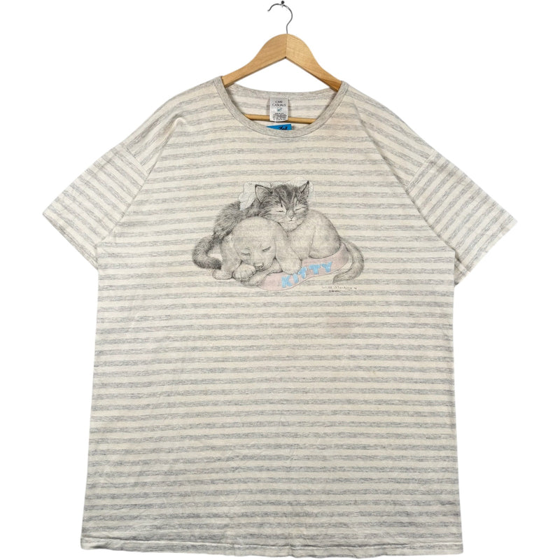 Vintage Kitty And Dog Sleeping Tee