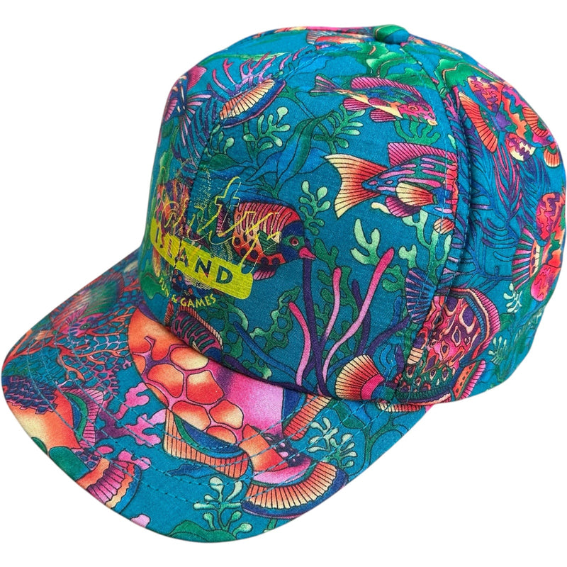 Vintage Tropical Island AOP Snapback Hat