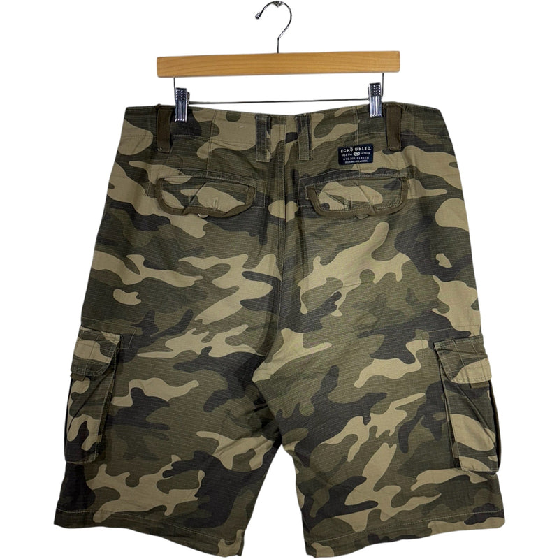 Vintage Y2K Ecko Unlimited Camo Cargo Shorts 34x12