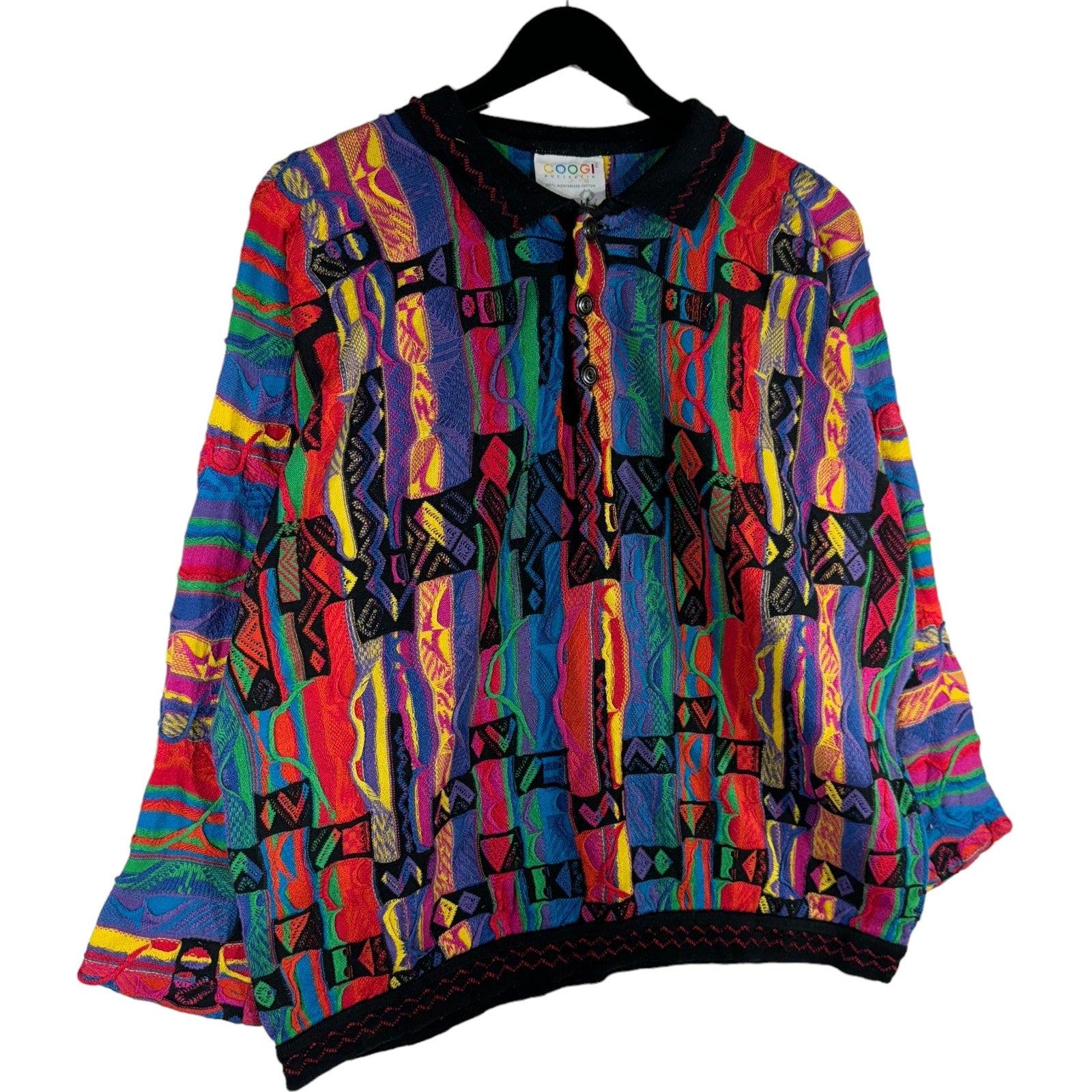 Vintage Coogi 3D Knit 1/4 Button Sweater