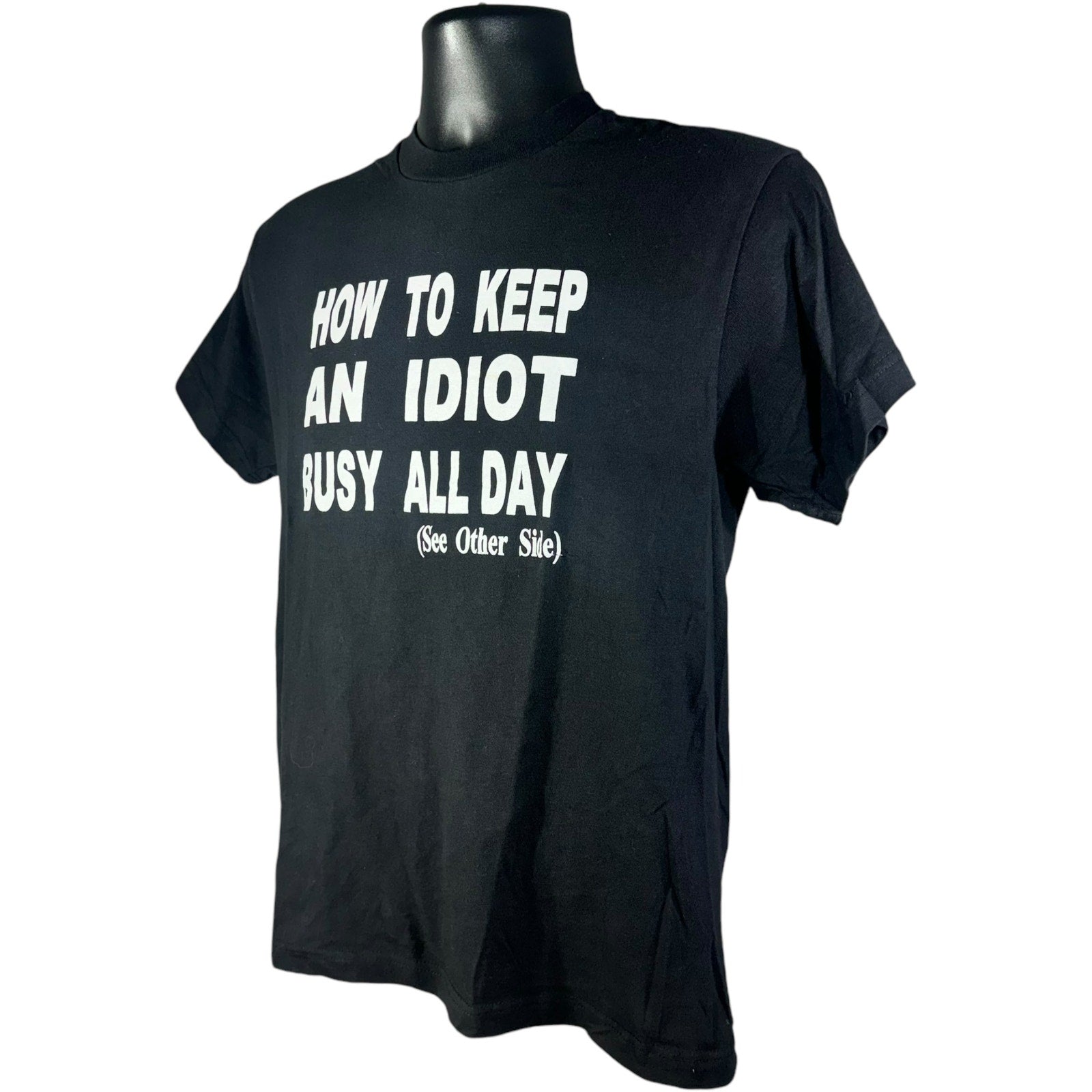 Vintage "How To Keep An Idiot Busy All Day" Humor Tee