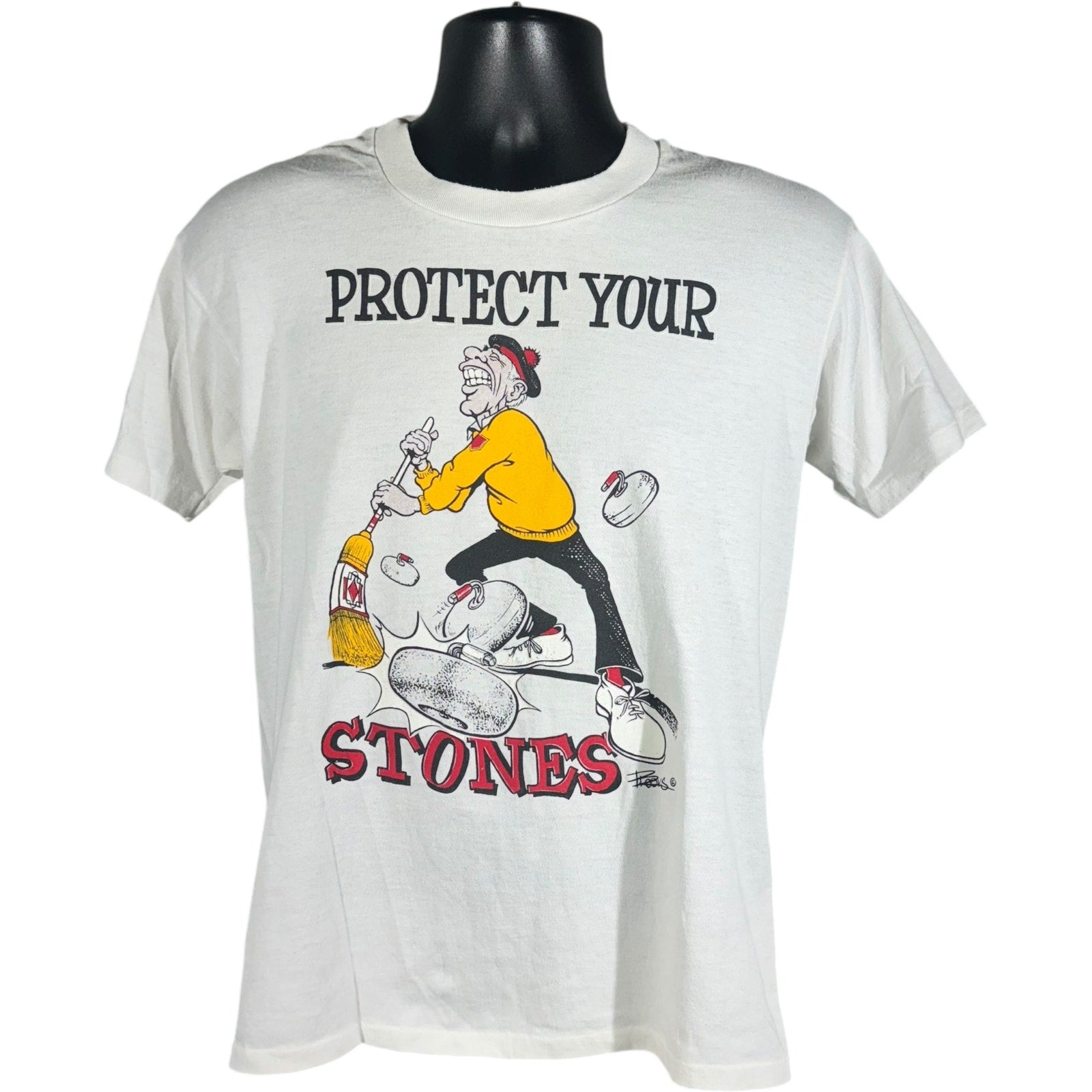 Vintage "Protect Your Stones" Curling Tee