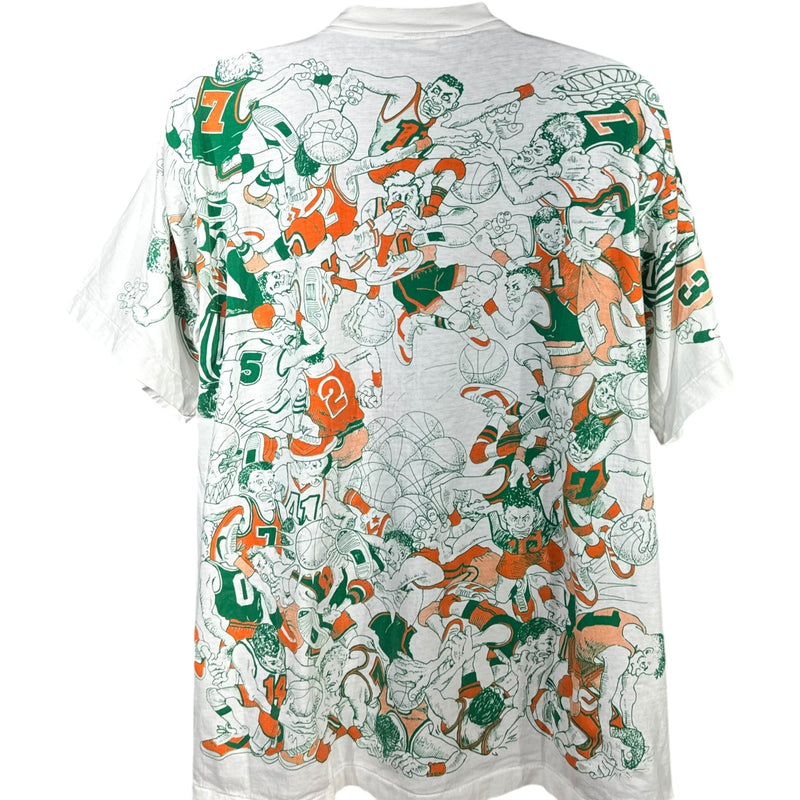 Vintage University Of Miami Hurricanes All Over Print Tee