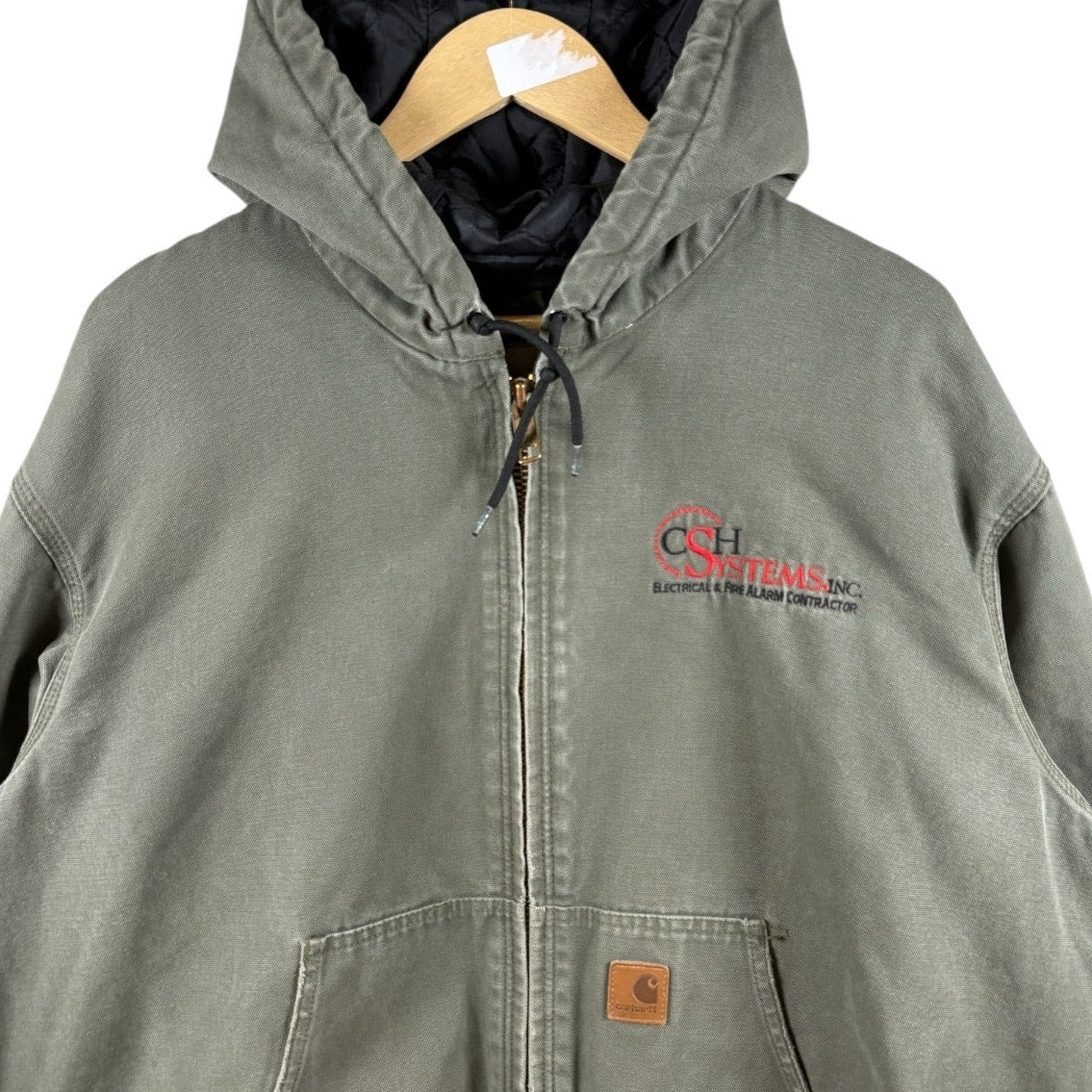 Vintage Carhartt Canvas Full Zip Hooded Workwear Jacket