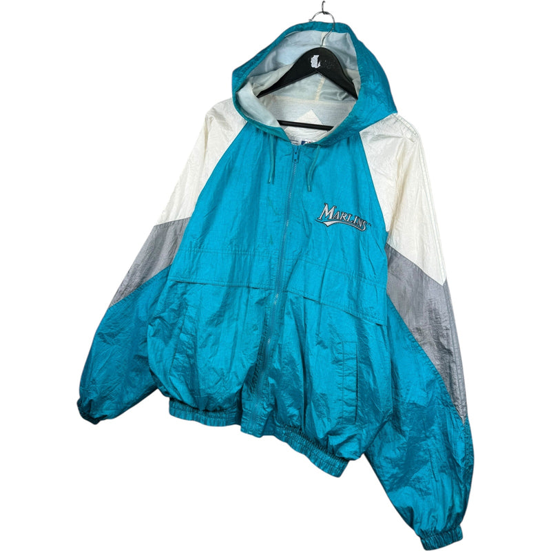 Vintage Florida Marlins Hooded Colorblock MLB Windbreaker