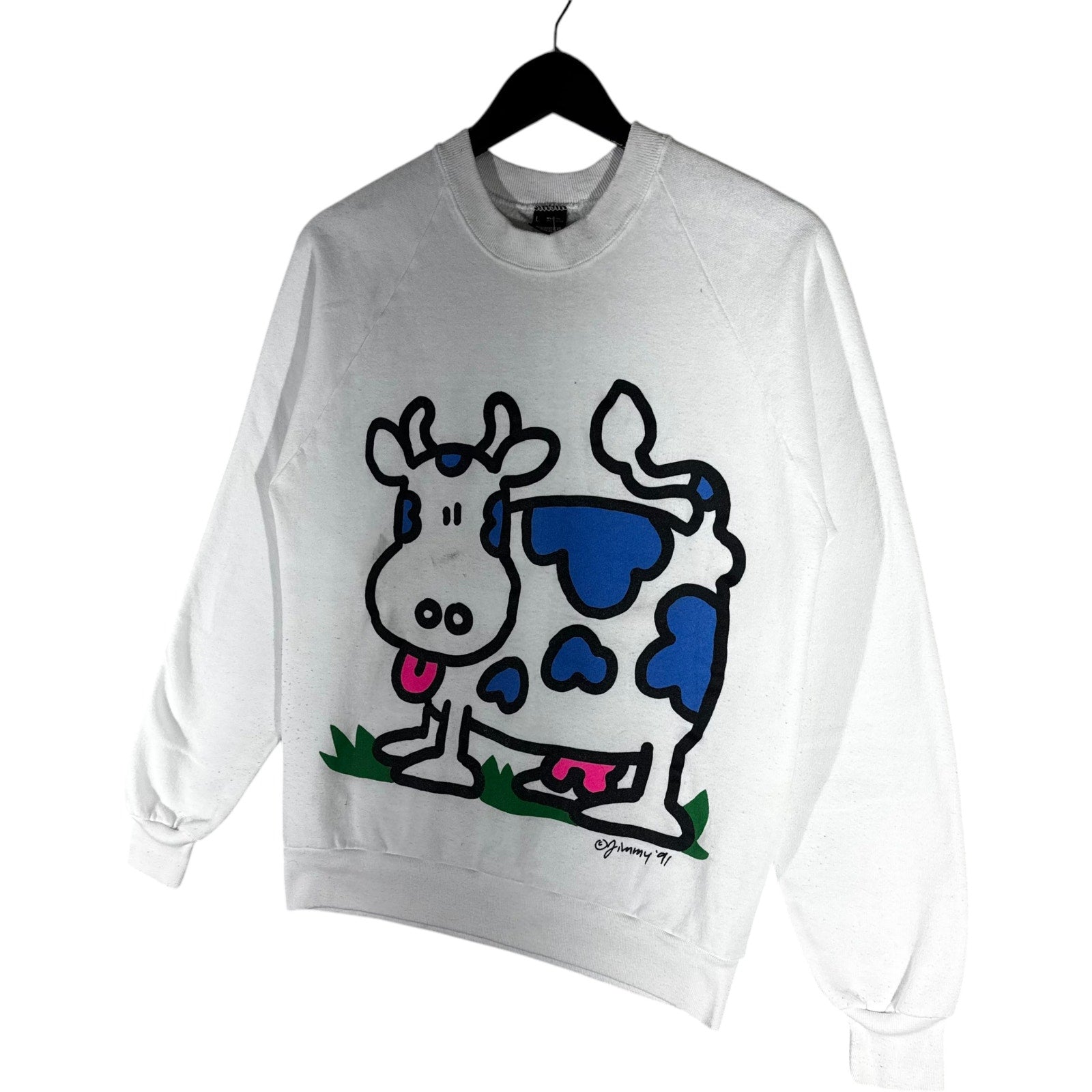 Vintage Jimmy "Cow" Pop Art Illustration Crewneck 1991