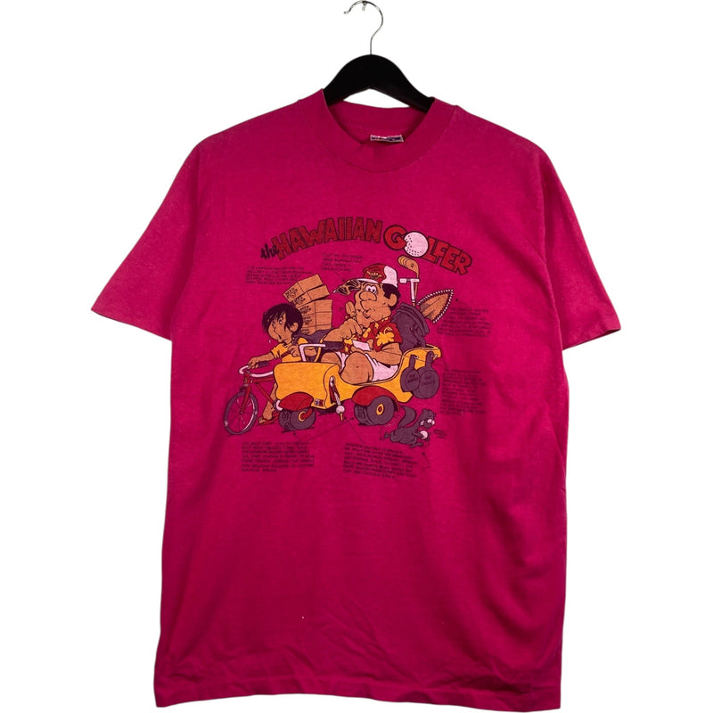 Vintage Hawaiian Golfer Cartoon T-Shirt