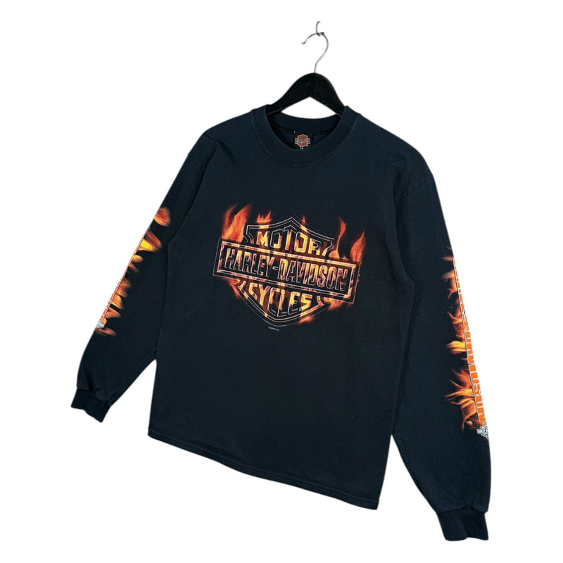 Vintage Harley Davidson Flame Long Sleeve T-Shirt