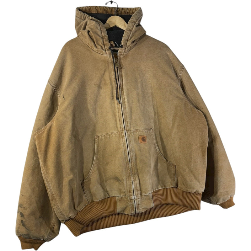 Vintage Carhartt Hooded Full Zip Canvas Workwear Jacket