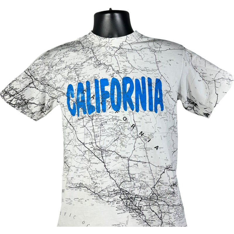 Vintage California State Map AOP Souvenir Tee 90s