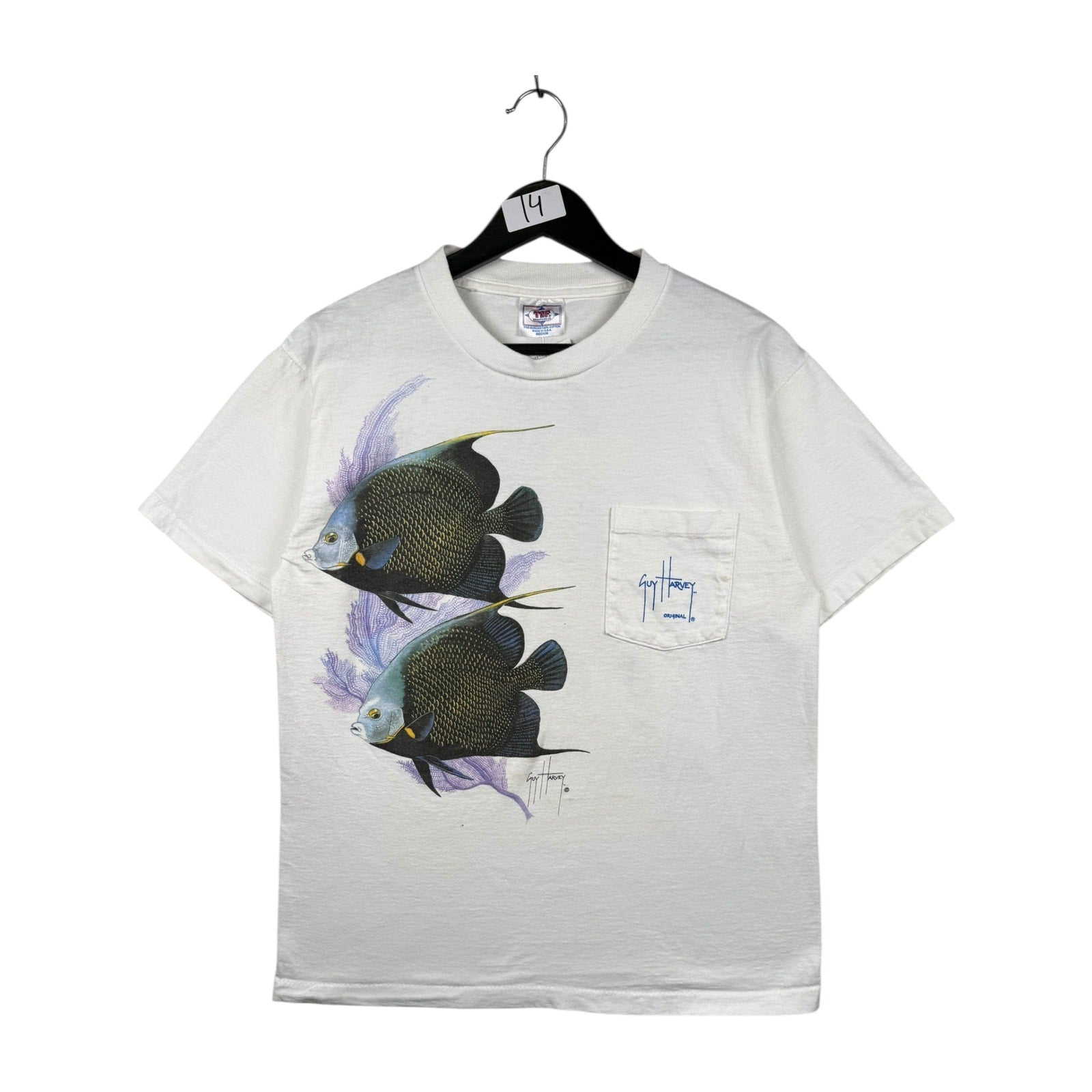 Vintage Ocean Fish Graphic Pocket T-Shirt