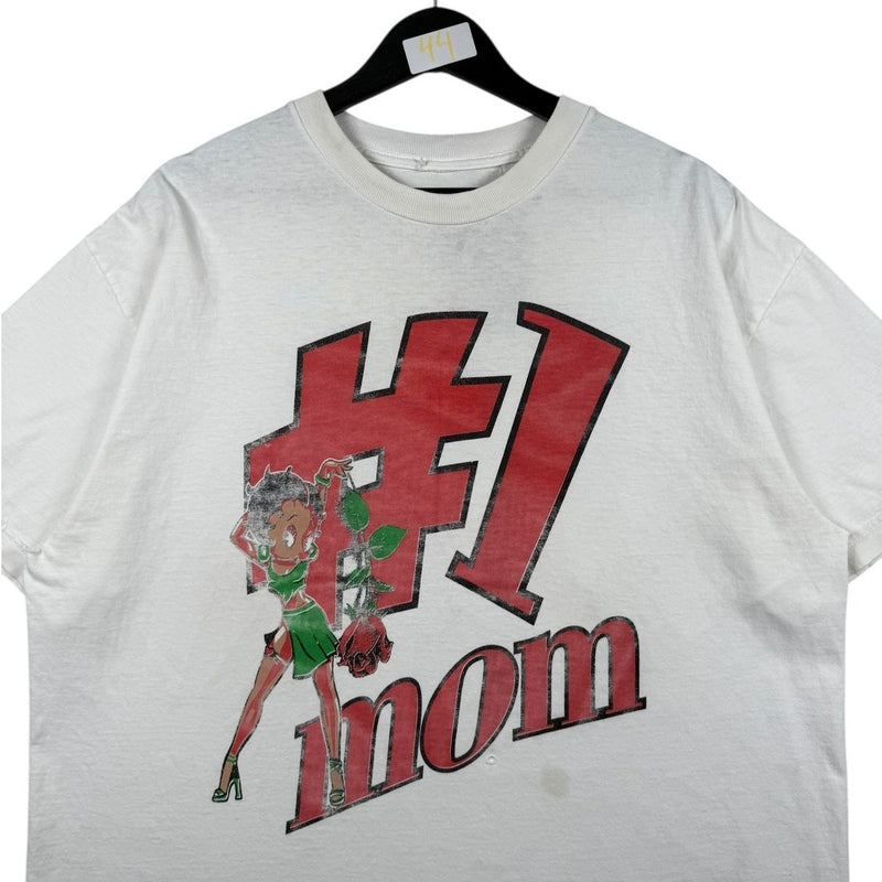 Vintage #1 Mom Betty Boop Style Cartoon Graphic T-Shirt