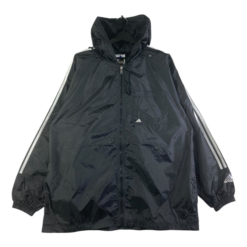 Vintage Adidas 3 Stripes Hooded Full Zip Windbreaker