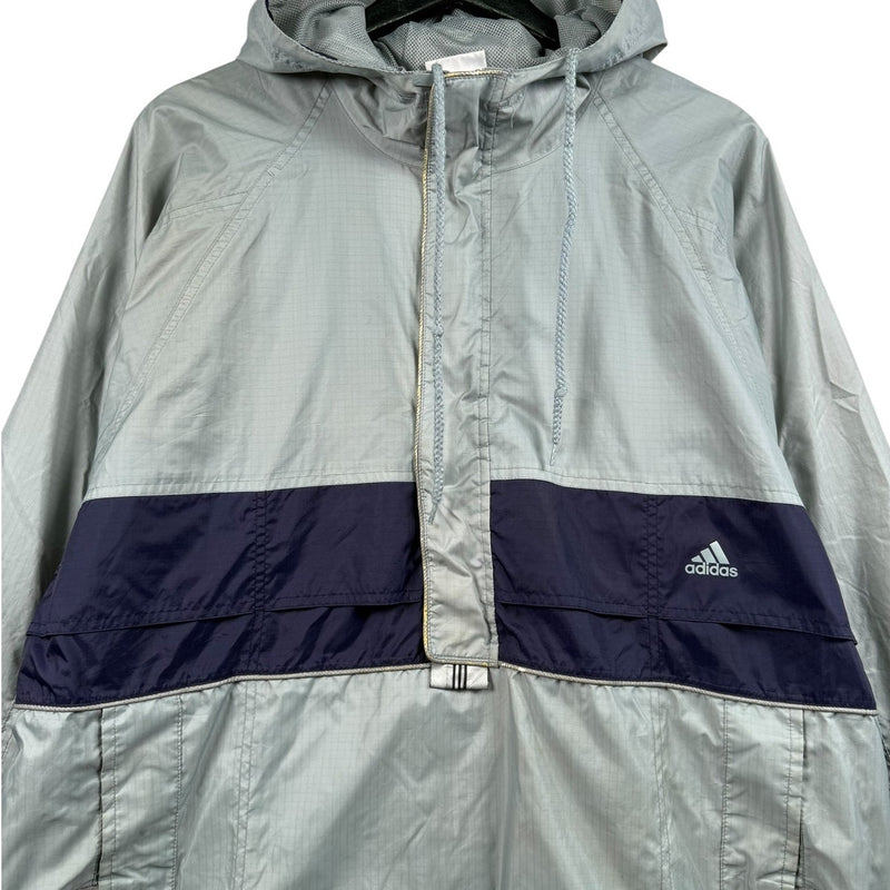 Vintage Adidas Windbreaker Half-zip front Hooded Jacket