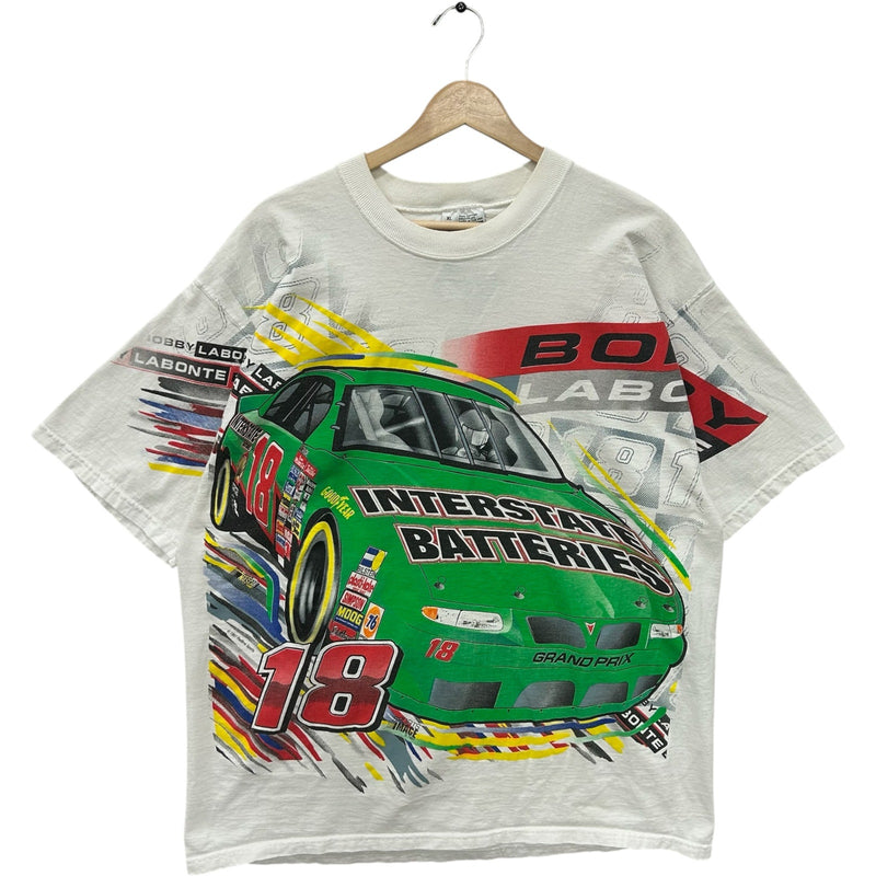 Vintage Bobby Labonte #18 Interstate Batteries AOP NASCAR Tee