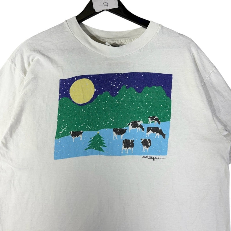 Vintage Moonlight Cow Pasture Graphic T-Shirt