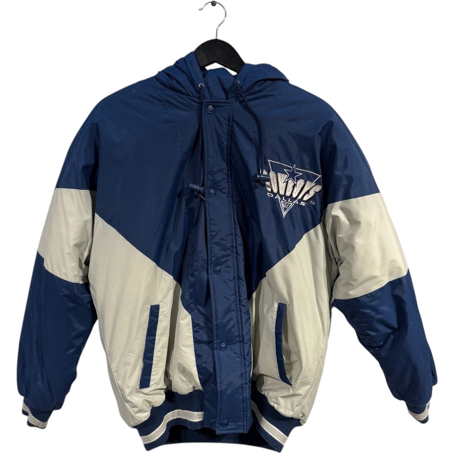 Vintage Logo 7 Dallas Cowboys Spellout NFL Puffer Jacket