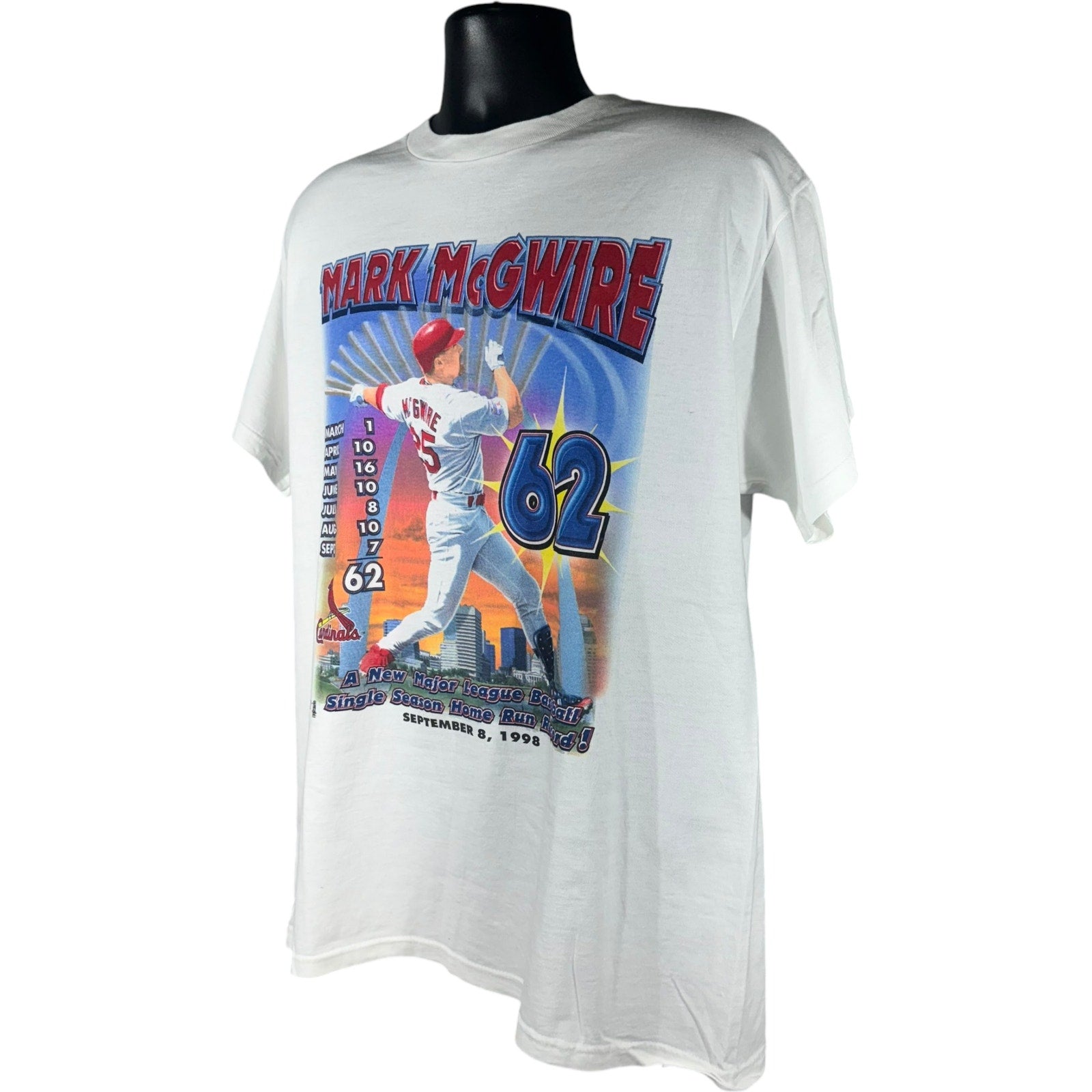 Vintage MLB Mark McGuire 62 Home Runs Tee