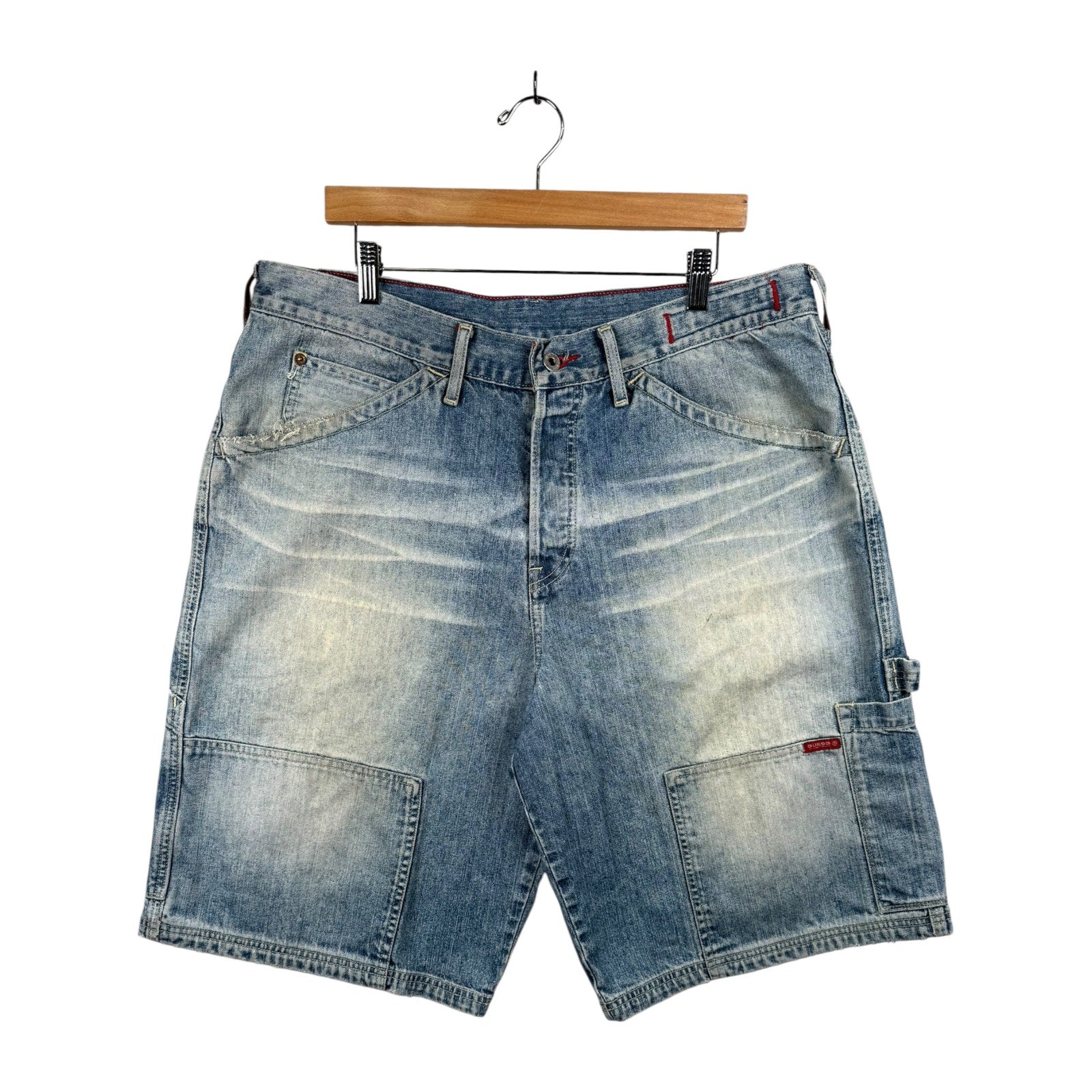 Vintage Guess Utility Cargo Denim Shorts 38