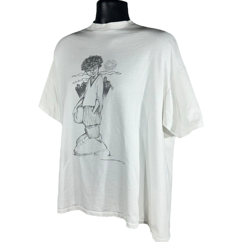 Vintage Da Link Went Wear Caricature Art Tee