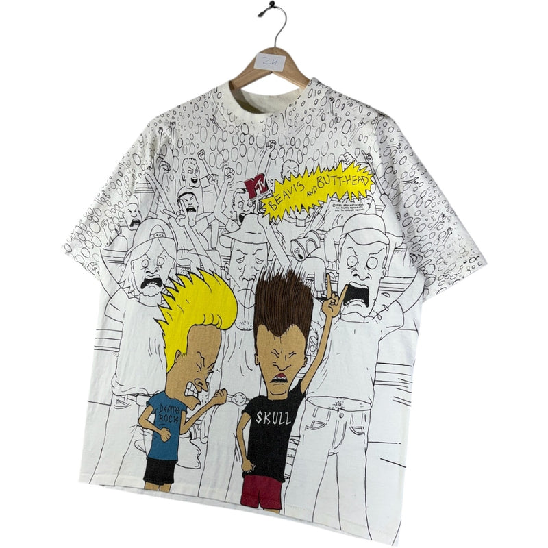 Vintage Beavis and Butt Head All Over Print Graphic T-Shirt
