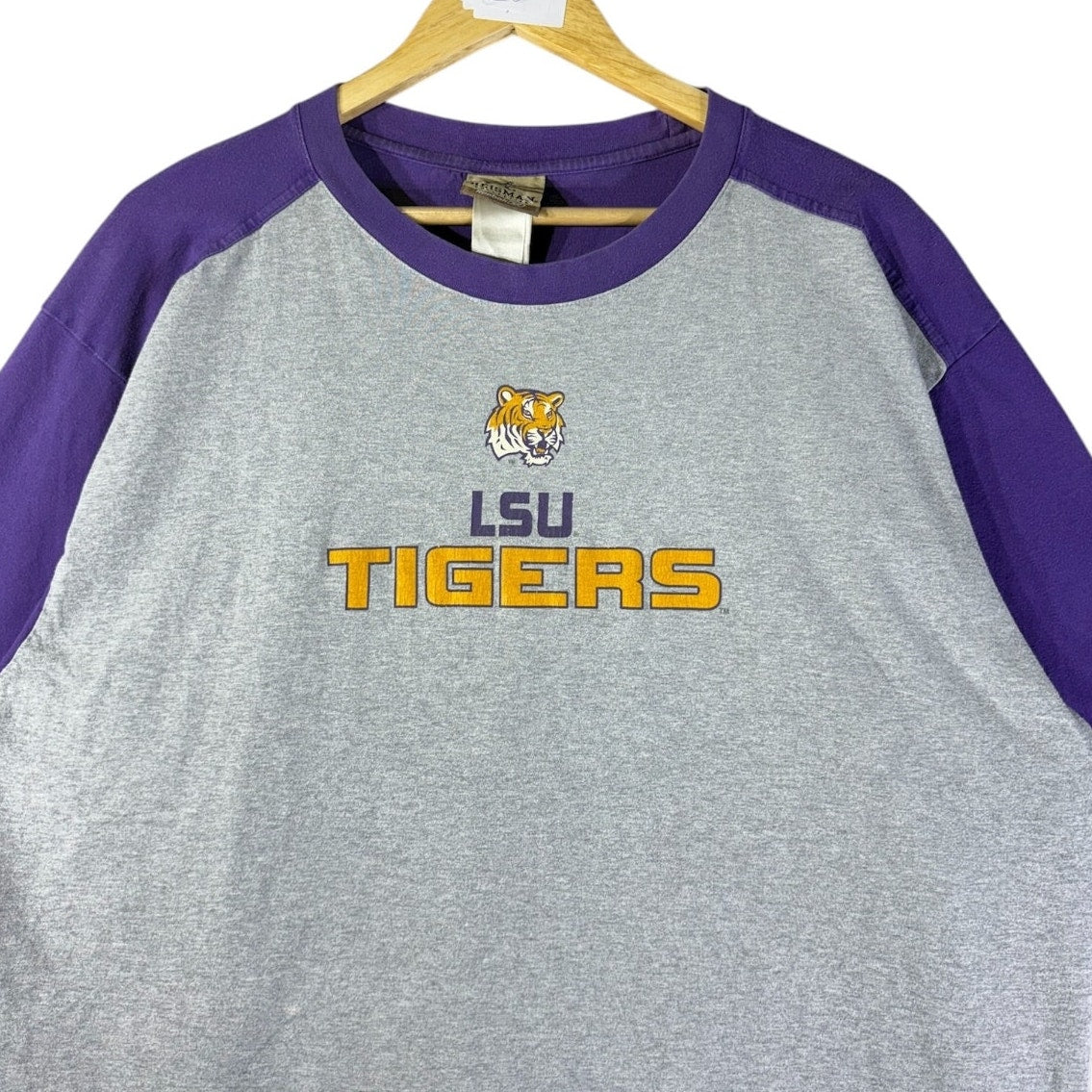 Vintage Reebok LSU Tigers NCAA Graphic Raglan T-Shirt