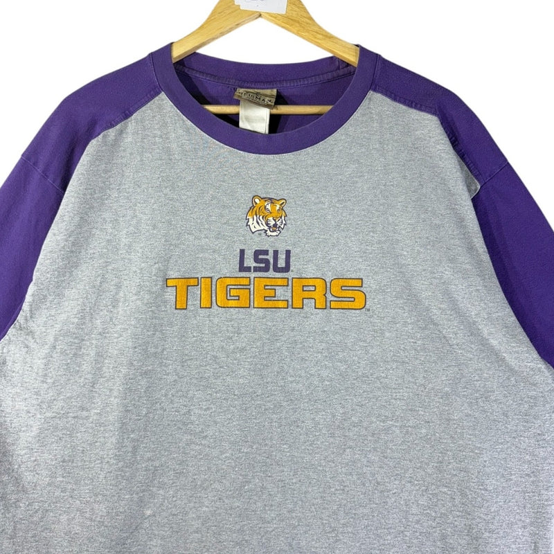 Vintage Reebok LSU Tigers NCAA Graphic Raglan T-Shirt