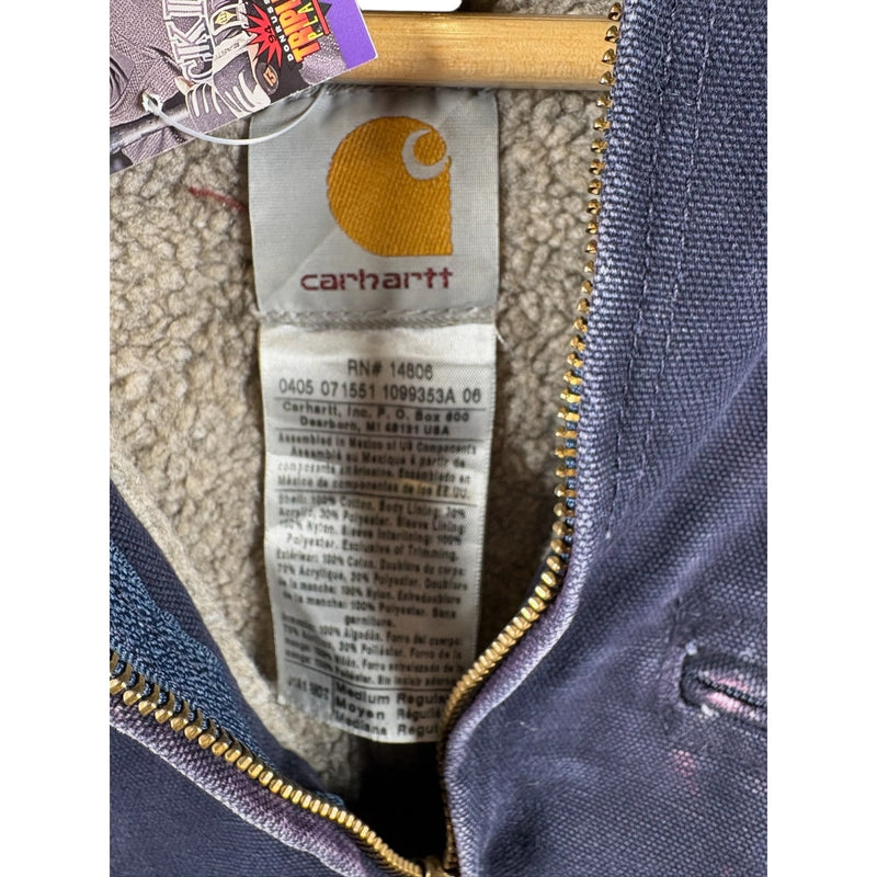 Vintage Carhartt Sherpa Lined Full Zip Hooded Workwear Jacket