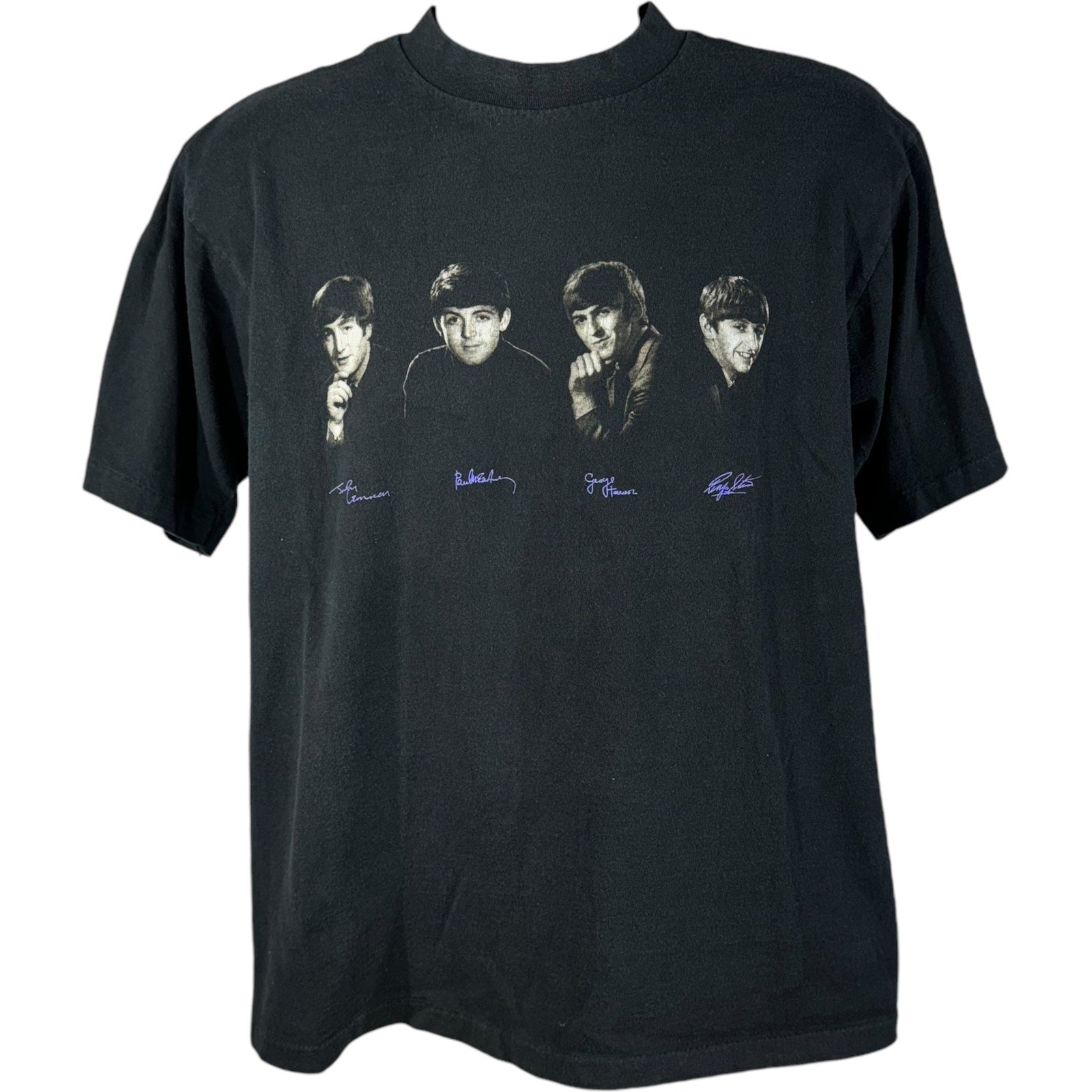 Vintage The Beatles Headshots And Signatures Band Tee 90s