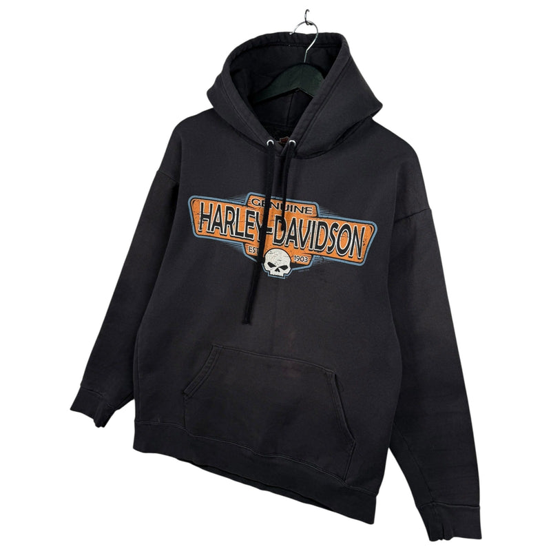 Vintage Harley Davidson Black Gold Pullover Hoodie
