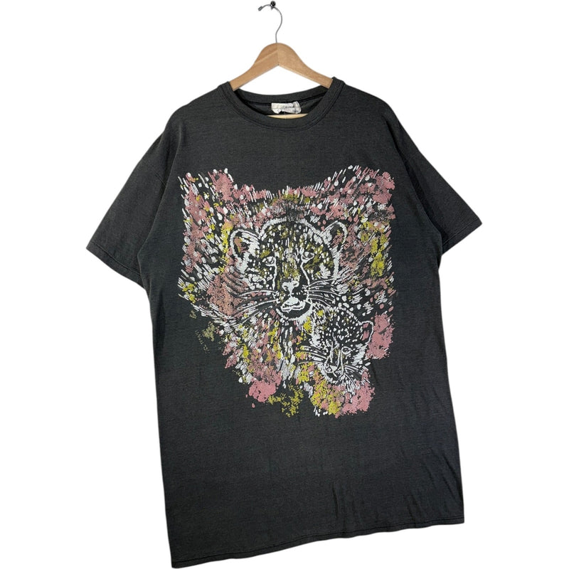 Vintage Abstract Leopard Graphic T-Shirt