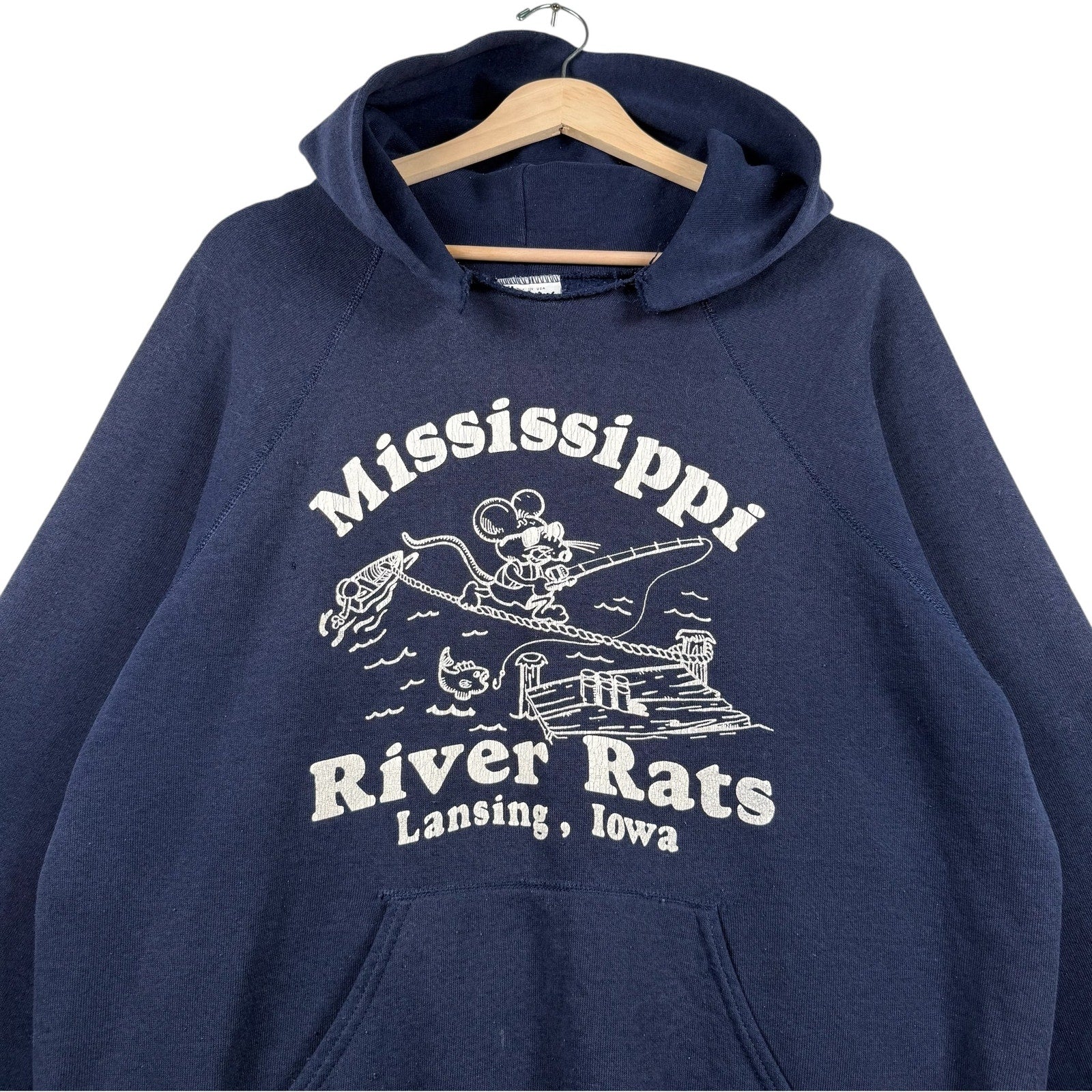 Vintage Mississippi River Rats Fishing Hoodie