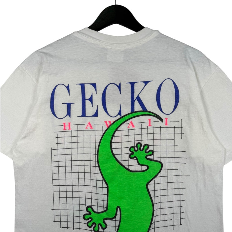Vintage Gecko Hawaii Neon Lizard Graphic T-Shirt