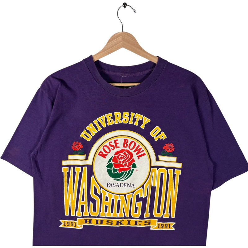 Vintage University Of Washington Huskies Rose Bowl Tee 1991