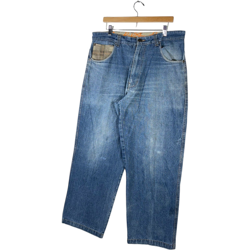 Vintage Y2K Wide RawBlue Leg Denim Jeans 36x32