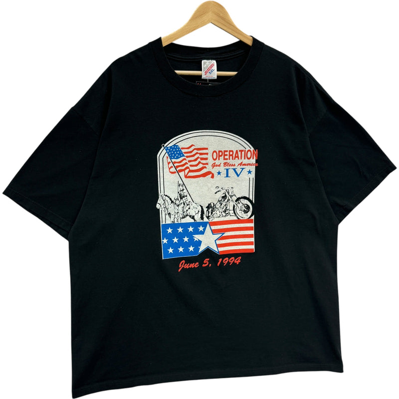 Vintage Motorcyclist Ride For Veterans Promo Tee 90s